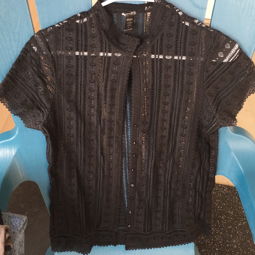 Banana Republic Mesh Lace Blouse